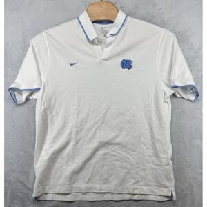 Nike North Carolina Tar Heels‎ Polo Shirt White Cotton Men's Size XL